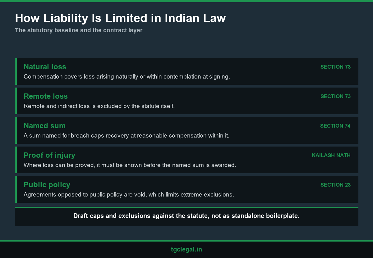 limitation of liability clause structure under the Indian Contract Act