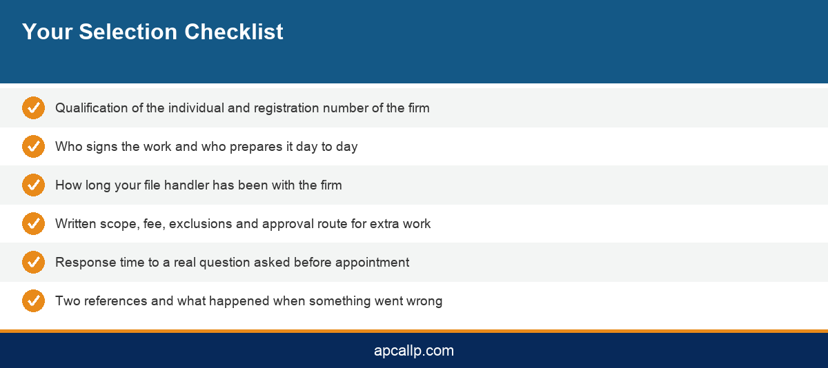 Infographic checklist for choosing a tax accountant near you in India