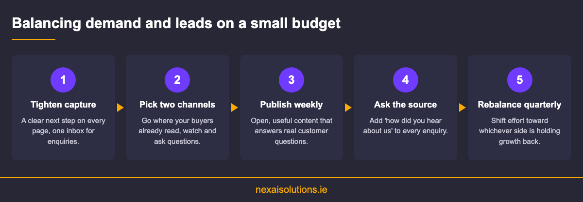 Five steps for balancing digital demand generation and lead capture on a small business budget